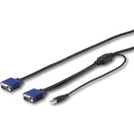 Cable KVM USB de 4,6 m para Consola de Montaje Armario Rack - Cable KVM VGA y USB - (RKCONSUV15)