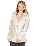 Charles River Apparel Women's New Englander Wind & Waterproof Rain Jacket Raincoats, Ivory Pearl, L