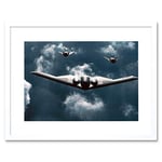 Wee Blue Coo Military Air Plane B-2 Spirit Bomber F-117 Nighthawk Stealth Art Framed Wall Art Print