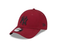 New Era New York Yankees MLB League Essential Cardinal Black 9Forty Adjustable Cap - One-Size