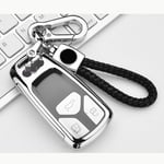 For AUDI A4 B9 Q5 Q7 TT TTS 8S 2016 2017, TPU Car Key Case Cover Full Shell car smart Remote Key Holder Protector Case Keychain