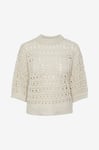 pieces - Tröja pcMasha 3/4 O-neck Knit - Beige