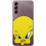 ERT GROUP mobile phone case for Samsung A14 4G/5G original and officially Licensed Looney Tunes pattern Tweety 002 optimally adapted to the shape of the mobile phone, partially transparent