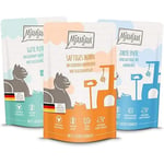 MjAMjAM - nourriture humide premium pour chat - Colis mixte IV - 4*poulet, 4*canard & volaille, 4*dinde 12 x 125g, pack de 12 (12 x 125g), sans céréales avec supplément de viande