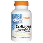 Doctor's Best Collagen Type 1 and 3 with Peptan and Vitamin C, 180 comprimés