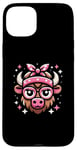 iPhone 15 Plus Bison Pink Bandana Glasses Buffalo Cow Case