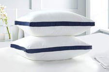 Snoring and Stress Relief Peaceful Heavenly Sleep Blue Stripes Edges Bed Pillow