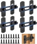 Verrou De Porte Coulissante Interieure, Lot De 4 Serrure Porte En Acier Inoxydable, Loquet De Porte Coulissante Avec Vis, Verrou Porte Exterieur Interieure Pour Portes Armoire Fenêtres Jardin-Noir