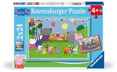 Ravensburger - Puzzle Enfant - Lot de 2 Puzzles 24 pièces - Place à la fête ! - Peppa Pig - Dès 4 Ans - Puzzle de qualité supérieure - 2 Posters à Taille réelle - Quotidien & Famille - 12004018