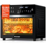 LLIVEKIT Air Fryer Oven with Rotisserie Mini Oven 26L Large Family Size Air Fryer Countertop Convection Oven Low Fat Oil-Less Cooking, Timer & Temperature Control, 12 Preset Programs, 1700 Watts