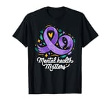 Mental Health Matters: Vibrant Purple Ribbon Supportive T-Shirt