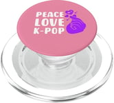 Peace Love K-Pop, geste du doigt en forme de cœur, Saranghae PopSockets PopGrip pour MagSafe