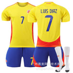 Luis Diaz 7 Colombia Copa America hemmatröja ny säsong senaste vuxen- och barnfotbollströjor-WELLNESS Adult M（170-175cm）