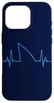 Coque pour iPhone 16 Pro Shark Heartbeat Minimaliste Ocean Sea Animal Cute Shark Lover