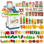 Kids 168PC Supermarket Shop Counter Toy Grocery Food Light Sound Pretend Playset