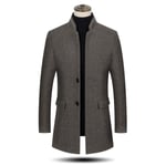 Mens Winter Coat Slim Fit Padded Wool Trench Coats Long Thick Elegant Jacket Overcoat