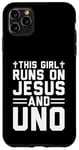 Coque pour iPhone 11 Pro Max Cette fille court sur Jesus and Uno, jeu de cartes chrétien amusant