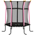 HOMCOM 5.4FT Kids Trampoline With Enclosure Indoor Outdoor for 3-10 Years Pink