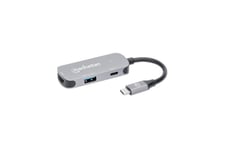 Manhattan 130707 dockingstation Ledningsført USB 3.2 Gen 1 (3.1 Gen 1) Type-C Aluminium