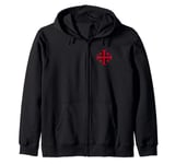 JERUSALEM CROSS FIVE-FOLD CROSS KNIGHT'S TEMPLAR Zip Hoodie