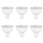 Caldarax Ampoule GU5.3 LED 5W Spot, Blanc Neutre 4000K, Équivalent 35W 50W Halogène, 500LM, AC/DC 12V, 120° Angle, GU5.3 Base à 2 Broches, Non-dimmable, lot de 6