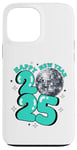 iPhone 13 Pro Max New Year 2025 Disco Ball Party NYE New Year Eve Retro Aqua Case