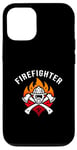 Coque pour iPhone 12/12 Pro Casque de pompier - Hache - Flamme - Appréciation Hero