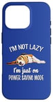 Coque pour iPhone 16 Pro Funny Napping Lazy Power Saving Beagle Dog Lover