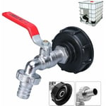 Ensoleille - Adaptateur de réservoir pour connecteur fileté ibc 1/2', robinet de collecteur de pluie de robinet de réservoir 1000L, robinet de sortie