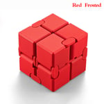 Dekompressionsleksaker Premium Metal Infinity Cube Bärbar Svart Red