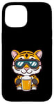 Coque pour iPhone 15 Ski Tiger avec bière | Apres Ski Comic