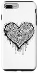 Coque pour iPhone 7 Plus/8 Plus Motif celtique en forme de cœur monochromatique, nœud celte