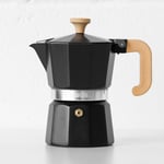 Black Venice Small 150ml Stove Top Cafetiere Espresso Italian Coffee Maker Pot