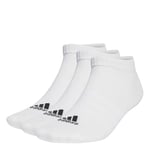 adidas Unisex Kids Thin and Light Sportswear Low-Cut Socks 3 Pairs, White/Black, 5-6 Years