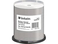 Verbatim Cd-R Thermal Printable No Id Brand, 52X, Cd-R, 120 Mm, 700 Mb, Spindle, 100 Pc(S)