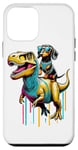 Coque pour iPhone 12 mini Pop Art Dinosaur T-Rex Dachshund Tyrannosaure Rex