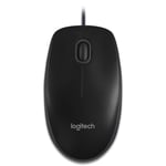 Logitech 800dpi Optical High Quality Wired USB Mouse - Black (B100)