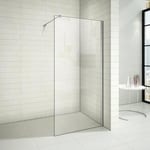 Paroi de douche fixe 50x200cm en verre trempé transparent 8mm avec traitement anticalcaire