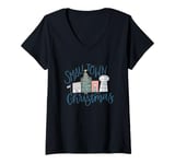 Womens Charming Small Town Christmas V-Neck T-Shirt