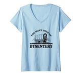 Womens Oregon Trail You Died Of Dysentery Poster V-Neck T-Shirt