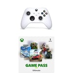Manette Xbox Blanche Sans Fil - Robot White + Abonnement Xbox Game Pass Ultimate | 1 Mois