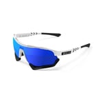 Lunettes Scicon Aerotech Blanches Verres SCN-PP Bleu Multi-Reflets