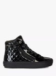 Geox Kids' Kalispera Patent Leather High Top Trainers, Black