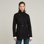 Short Trench Coat - Black - Women