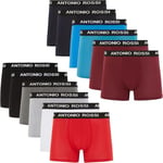 ANTONIO ROSSI (12-Pack) Men's Fitted Boxer Hipsters - Mens Boxers Shorts Multipack with Elastic Waistband - Cotton Rich, Comfortable Mens Underwear, Light Assorted, L