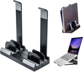 Support Ordinateur Portable Vertical,3 Emplacements Laptop Stand Vertical,Porte Pc Portable Bureau Reglable Pour Tous Les Ordinateurs Portables,Tablettes,Jusqu'E 17,3""-Noir