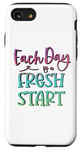 Coque pour iPhone SE (2020) / 7 / 8 Citation inspirante « Each Day Is a Fresh Start »