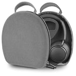 Geekria Shield Étui pour casque compatible avec Soundcore Space Q45, Life Q20+, Life Q35, Life Q30, Life Q20i, coque rigide de rechange avec rangement de câbles (microfibre gris)