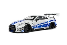 SOLIDO 1:18 Nissan GT-R (R35) W/Liberty Walk Body KIT 2.0 White and Blue St