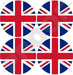 Royaume-Uni Union Jack UK Angleterre, Britannique 50 mm (5,1 cm) bumper-helmet en vinyle autocollants, Stickers x4